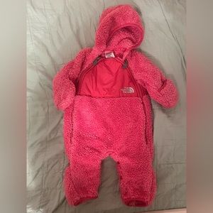 North Face fleece baby snowsuit bunting 0-3 months